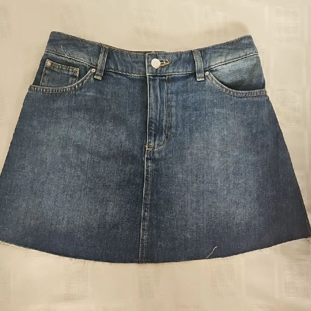 H&M Blue A-Line Mini Skirt Casual
